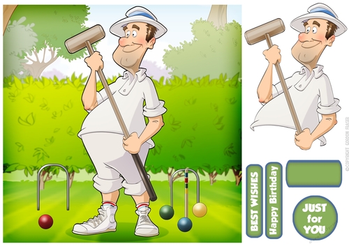 Croquet Dude 8x8 Quick Card