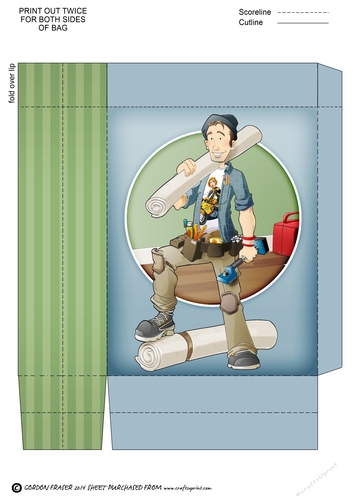Carpet Fitter Dude Blue Mini Gift Bag