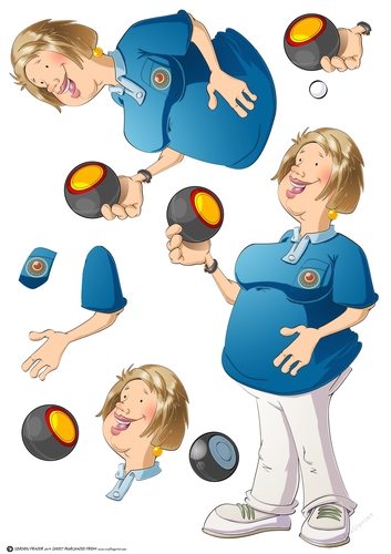 Lawn Bowls Lady 3 Decoupage Sheet