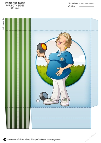 Lawn Bowls Lady 3 Mini Gift Bag
