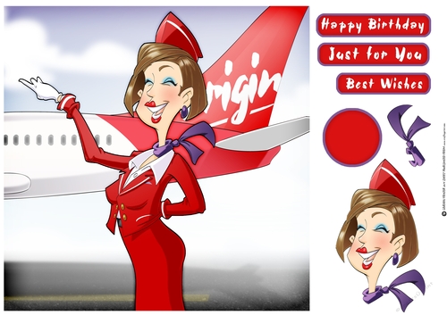 Air Hostess Red 8x8 Quick Card