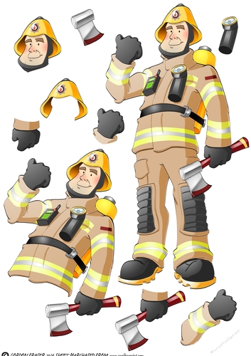 Fireman Dude Sand Uniform Decoupage Sheet