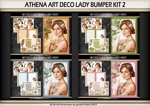 Art Deco Lady Athena Bumper Kit 2 (Gold, Green, Light Blue, Light Pink)