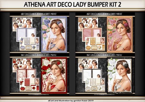 Art Deco Lady Athena Bumper Kit 3 (Lilac, Peach, Red, White)