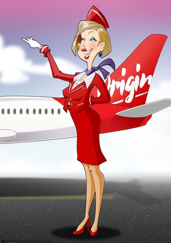 Air Hostess Red Blonde A4