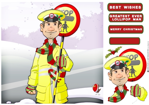 Christmas Lollipop Man Dude 8x8 Quick Card
