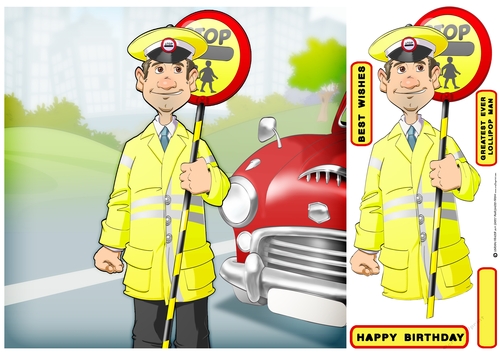 Lollipop Man Dude 8x8 Quick Card