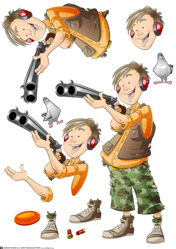 Teen Clay Pigeon Dude Decoupage Sheet