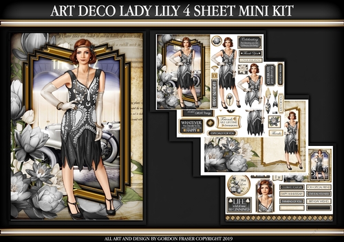 Art Deco Lady Lily 4 Aheet mini Kit Black