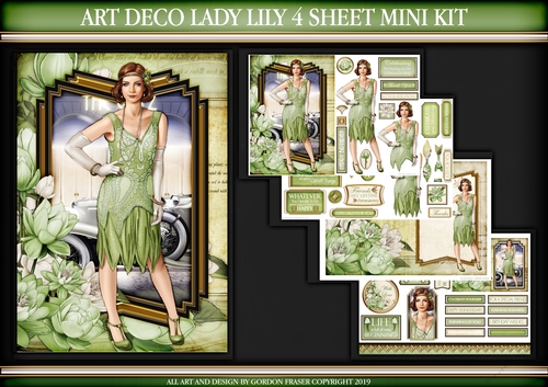 Art Deco Lady Lily 4 Sheet mini Kit Green