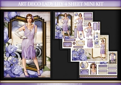 Art Deco Lady Lily 4 Sheet mini Kit Lilac
