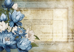 Lily Floral Spray Paper Blue