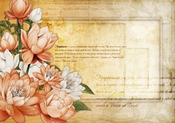 Lily Floral Spray Paper Light Peach
