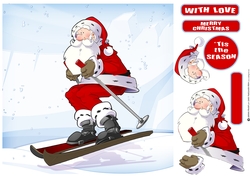 Skiing Santa 8x8 Quick Card