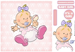 Baby Girl Dudess 8x8 Quick Card