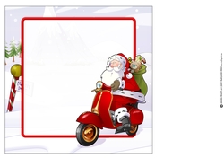 Moped Santa 8x8 Quick Card Insert