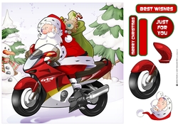 Motorbike Santa 8x8 Quick Card