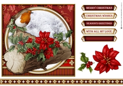 Christmas Robin 7x7 Red