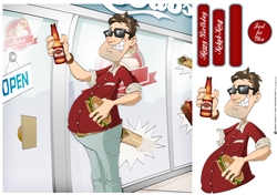 Beer and Kebab Dude 8x8 Quick Card