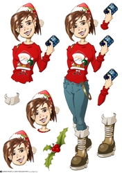 Teen Text Dudess Christmas Decoupage Sheet