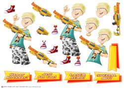 Laser Boy! Decoupage Character Sheet.