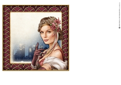 Art Deco Lady Christmas Athena 7x7 Insert Dark Pink