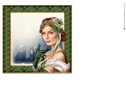 Art Deco Lady Christmas Athena 7x7 Insert Green