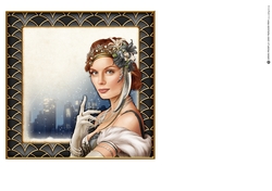 Art Deco Lady Christmas Athena 7x7 Insert Black
