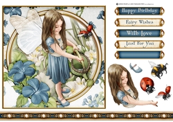 Forest Fairy Evie Blue 7x7 Quick Card