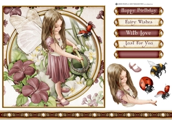 Forest Fairy Evie Dark Pink 7x7 Quick Card