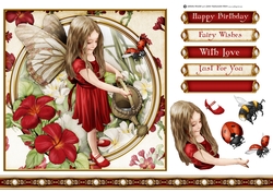 Forest Fairy Evie Red 7x7 Quick Card