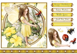 Forest Fairy Evie Yellow 7x7 Quick Card