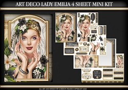 Art Deco Lady Emilia 4 Sheet Mini Kit Black
