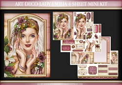 Art Deco Lady Emilia 4 Sheet Mini Kit Dark Pink