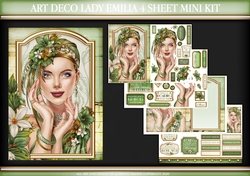 Art Deco Lady Emilia 4 Sheet Mini Kit Green