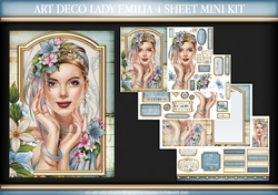 Art Deco Lady Emilia 4 Sheet Mini Kit Light Blue