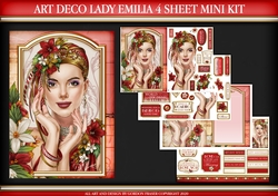 Art Deco Lady Emilia 4 Sheet Mini Kit Red