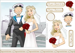 Navy Sailor and Bride 7x7 Quick Card