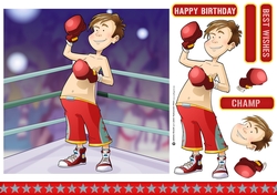 Boxer Boy Dude Red 7x7 Quick Card
