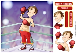 Boxer Boy Dude Red 8x8 Quick Card