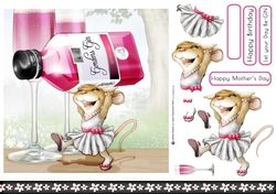 Mrs Pink Gin Mouse 7x7 Quick Card
