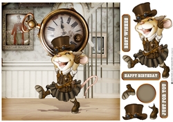 Mrs Steampunk Mouse 8x8 Quick Card