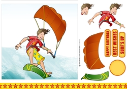 Kite Surfer Dude 7x7 Quick Card