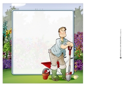 Gardening Dude Blue 8x8 Quick Card Insert