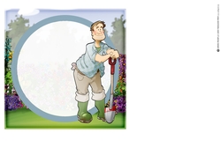 Gardening Dude Blue 7x7 Quick Card Insert