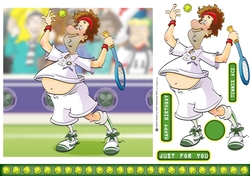 Tennis Dude Green 7x7 Quick Card