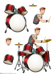 Drummer Dude Decoupage Sheet