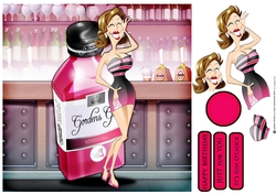 Pink Gin Dudess 8x8 Quick Card