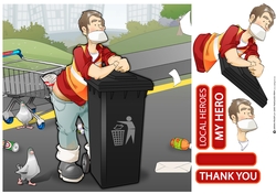 Thank You Binman Dude 8x8 Quick Card