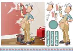 Plasterer Dude 7x7 Quick Card
